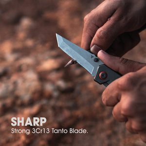 TRUE Dual Cutter 2-in-1 Tanto Blade Pocket Knife