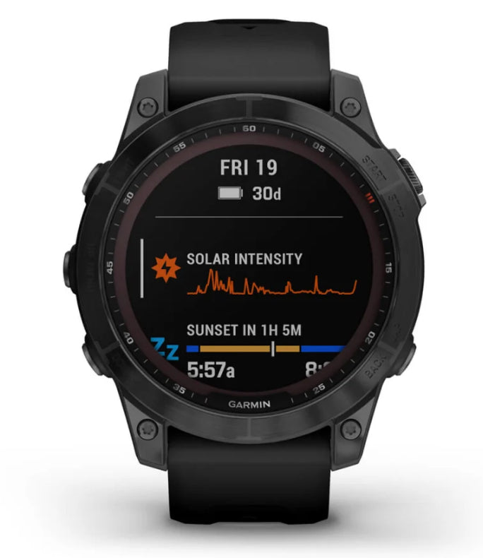 Garmin fēnix® 7 – Sapphire Solar Edition | Black DLC Titanium with Black Band