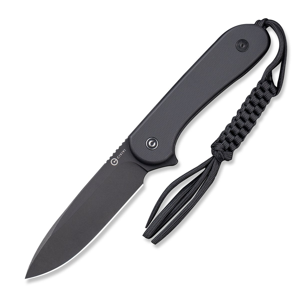 CIVIVI Fixed Blade Elementum - Black G10 Flat Handle (3.98" Black Stonewashed D2) Knife