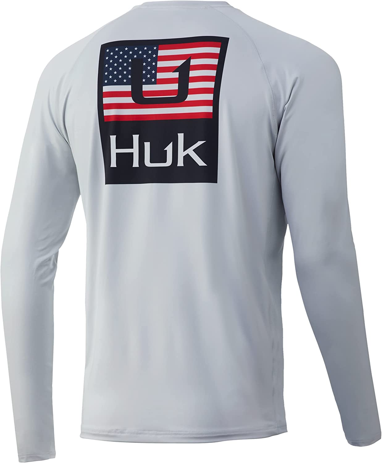 Huk Men ' S Huk ' D Up Americana Pursuit Long Sleeve Shirt - Glacier