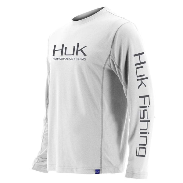 オンラインストア買付 Huk Fishing Shirt Womens XS Long Sleeve White Gray V Neck 海外 即決