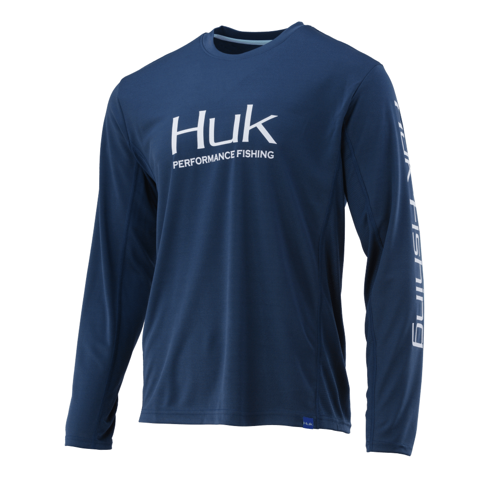 Huk Men&s Icon x Long Sleeve Shirt, Size: XL, Sargasso Sea