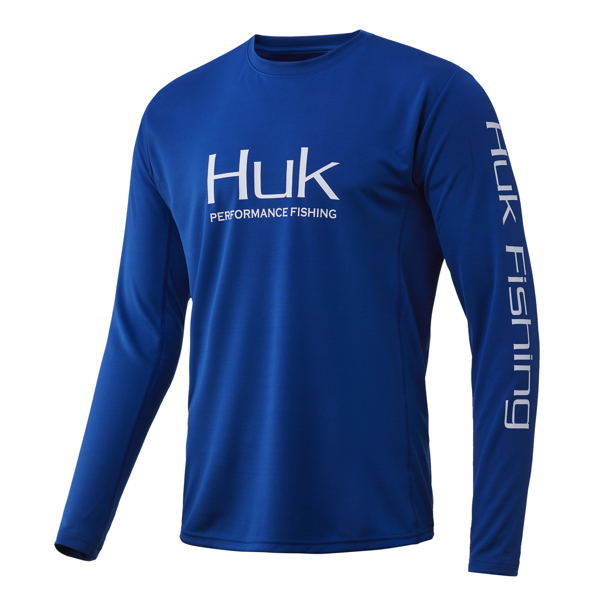 Huk Men's Icon x Huk Blue Small Long Sleeve Performance Fishing Shirt