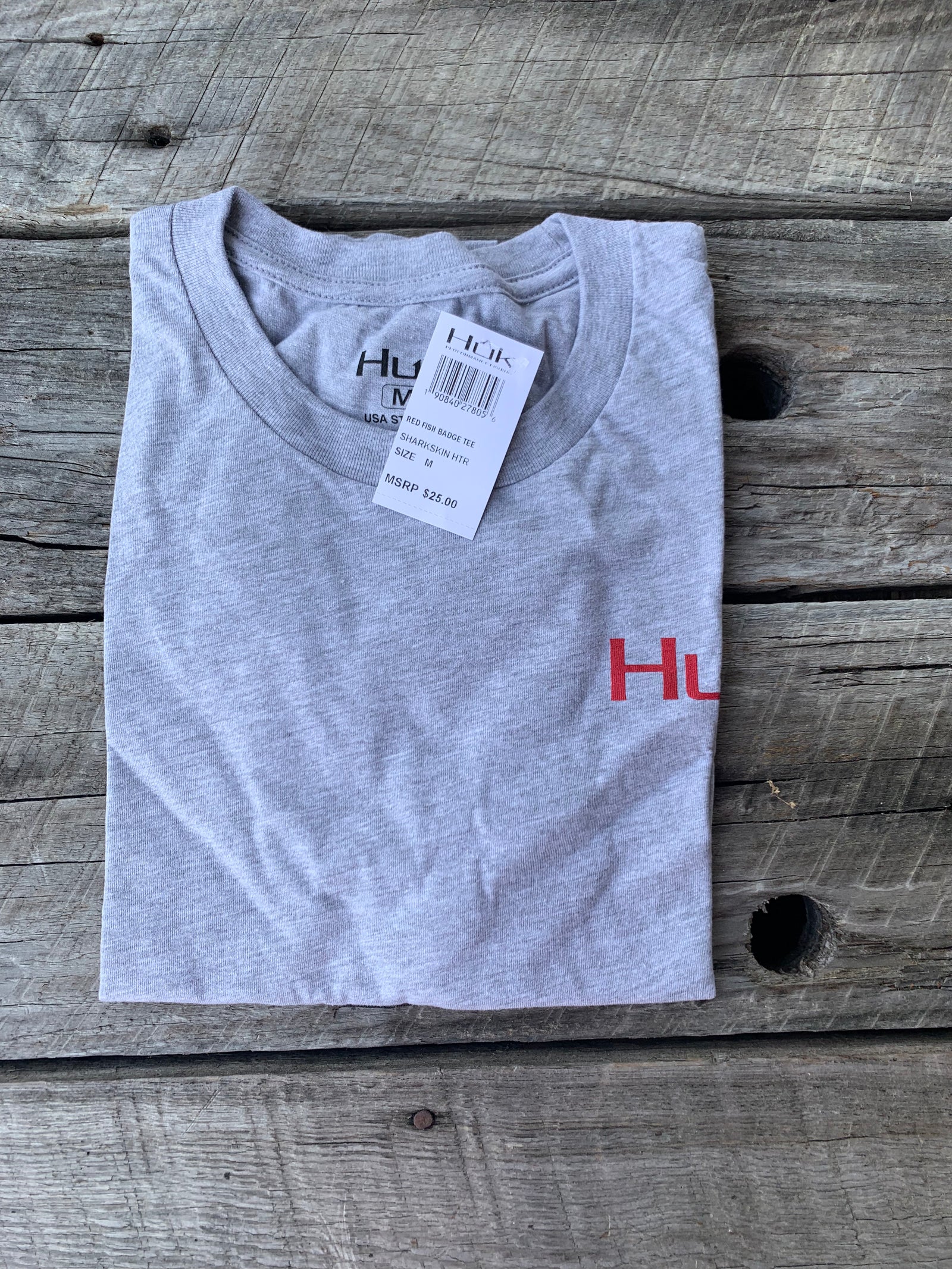 HUK Red Fish Badge Men’s T-Shirt