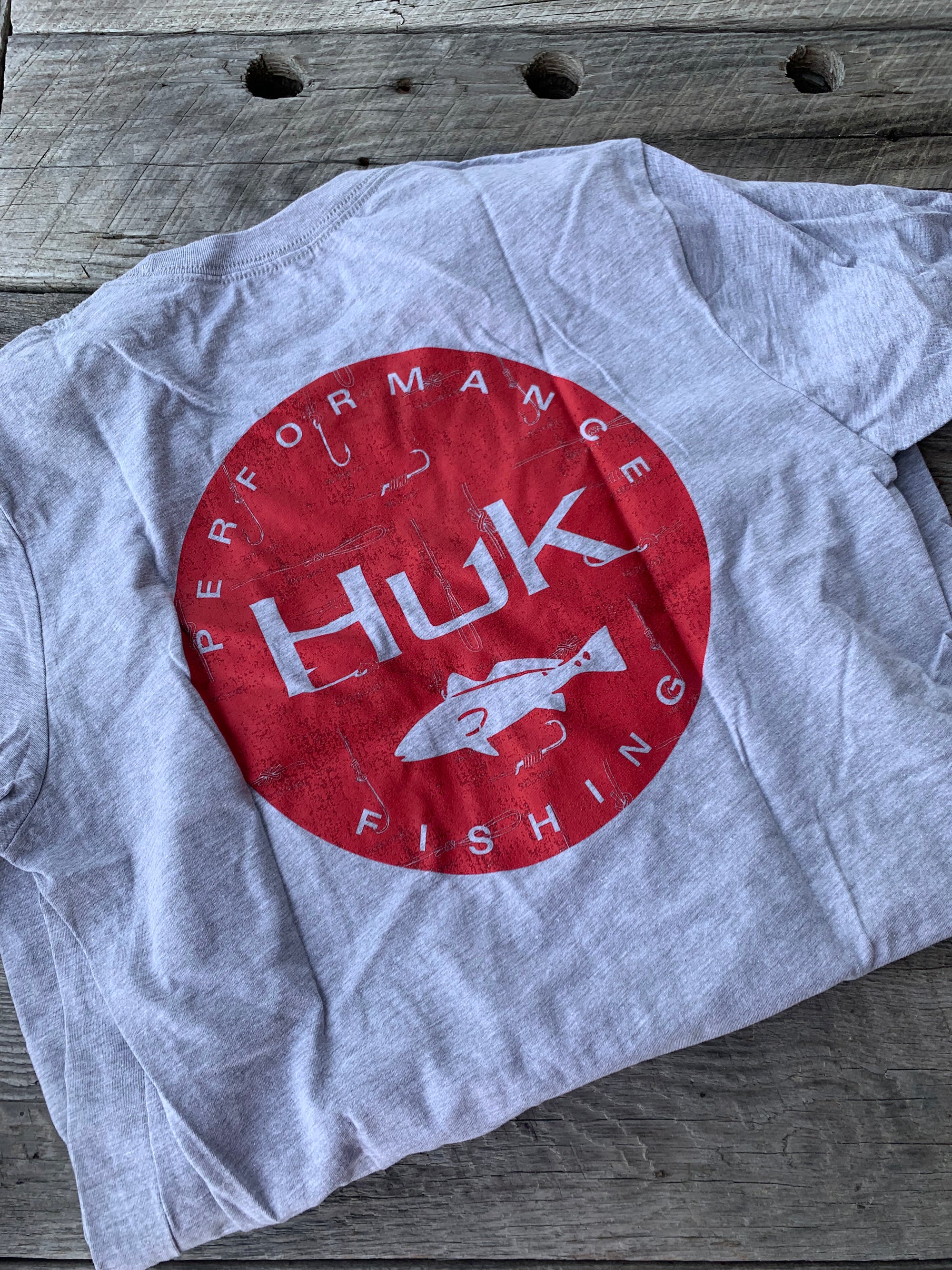 HUK Red Fish Badge Men’s T-Shirt