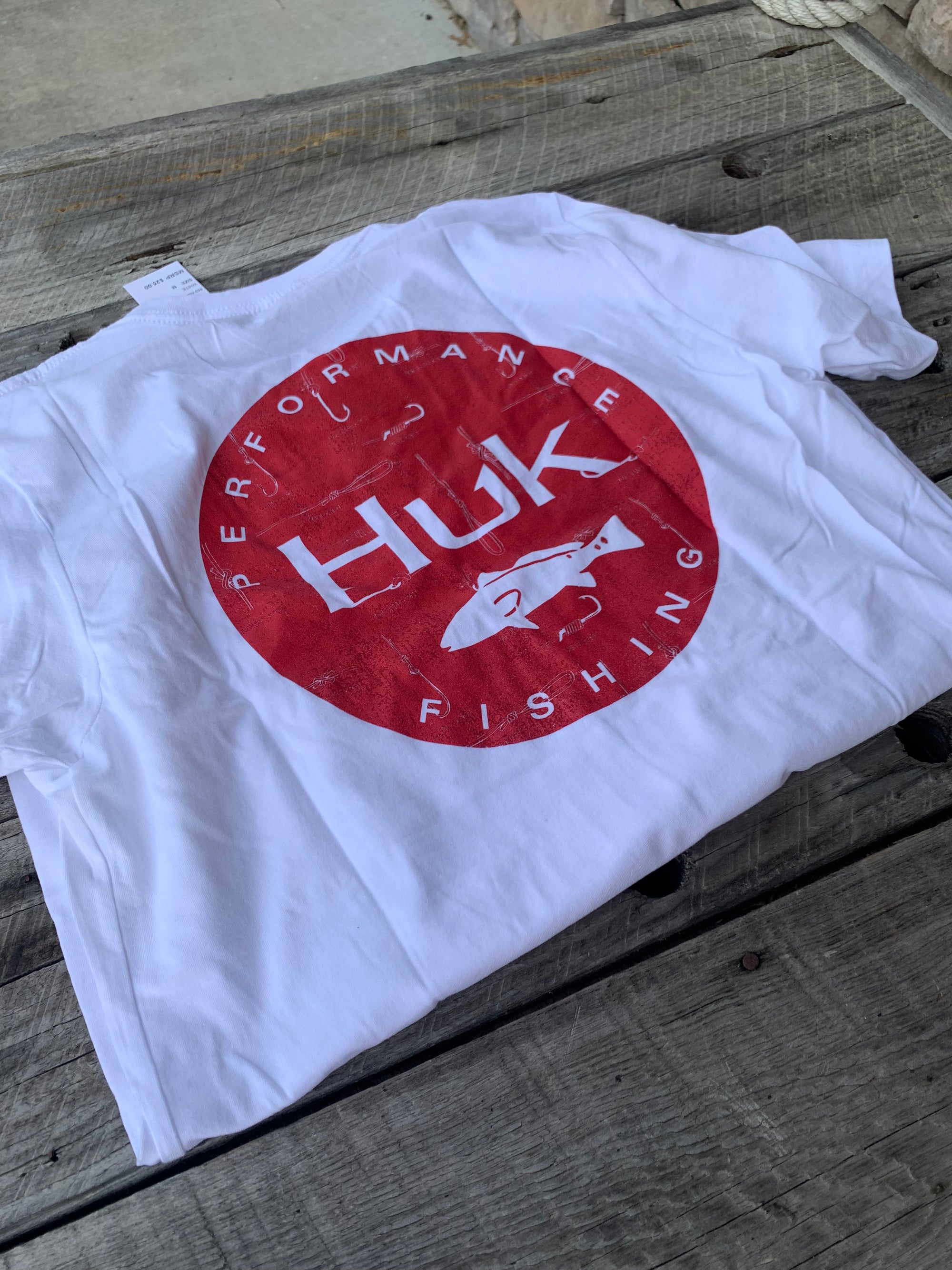 Huk Red Fish Badge Men’s T-Shirt M / White