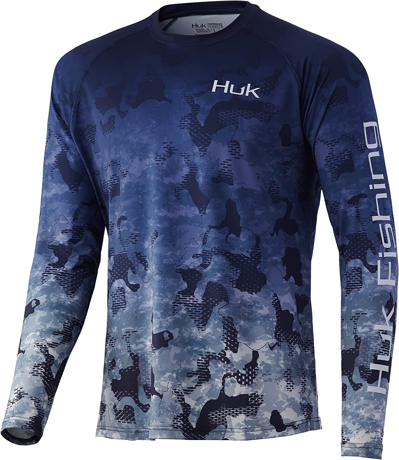 HUK Mens Pursuit Vented Long Sleeve Shirt|+30 UPF Fishing Shirt Blue. XXL