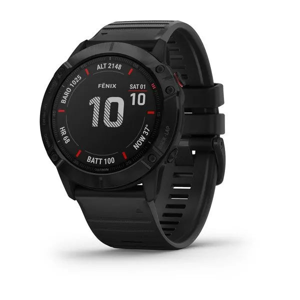 Garmin® Fenix® 6x Pro Mens Smartwatch - Black with Black Band